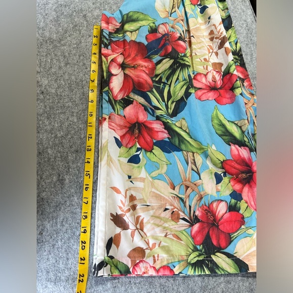 JEALOUS TOMATO Tropical  print wide‎ leg Capri pants size M. - Picture 10 of 11
